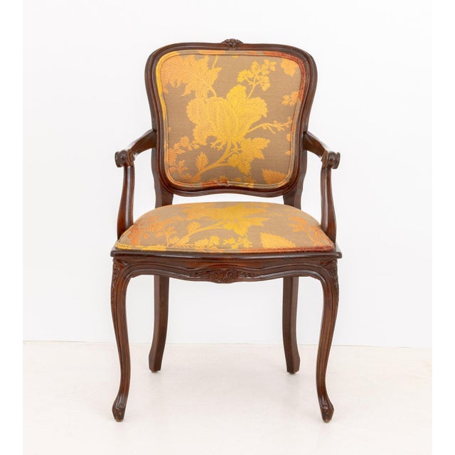Wood Louis XV Style Walnut Armchairs, Pair For Sale - Image 7 of 10