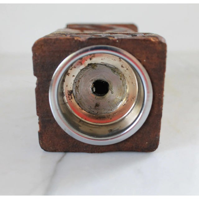 Vintage Hand Carved Wood Tiki Table Lighter For Sale - Image 10 of 12