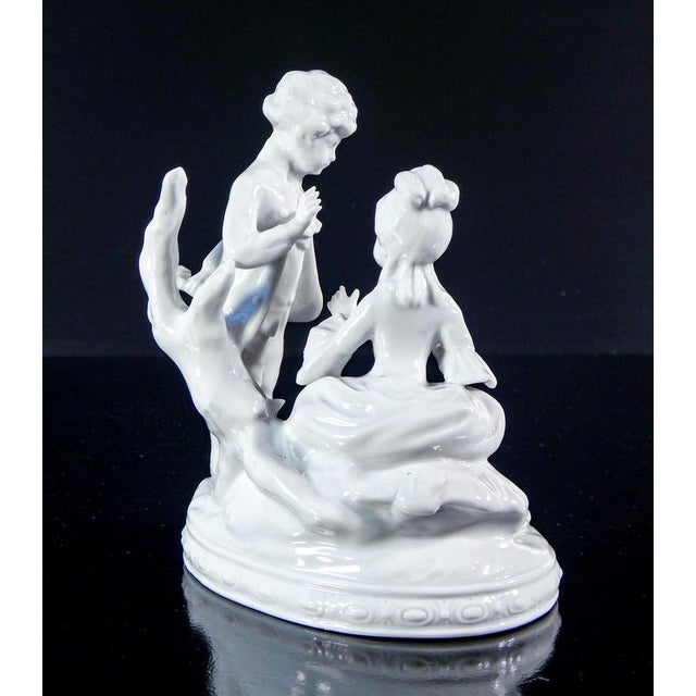 Porcelain Young Couple Sculpture from Capodimonte For Sale - Image 11 of 16