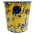 Chinoiserie Late 20th Century Chinoiserie Blue & Yellow Floral Porcelain Ice Bucket With Handles For Sale - Image 3 of 9