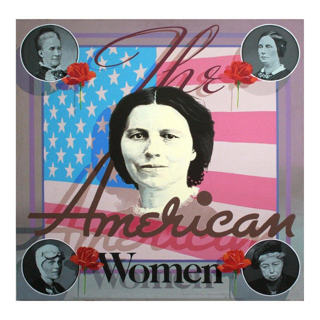 Woman Patriots Harriet B. Stowe, Eleanor Roosevelt, Amelia Earhart, Clara Barton by Charles Warren Mundy For Sale