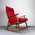 Mid-Century Modern Teak Rocking Chair with Rust-Red Wool, 1960s For Sale - Image 9 of 9