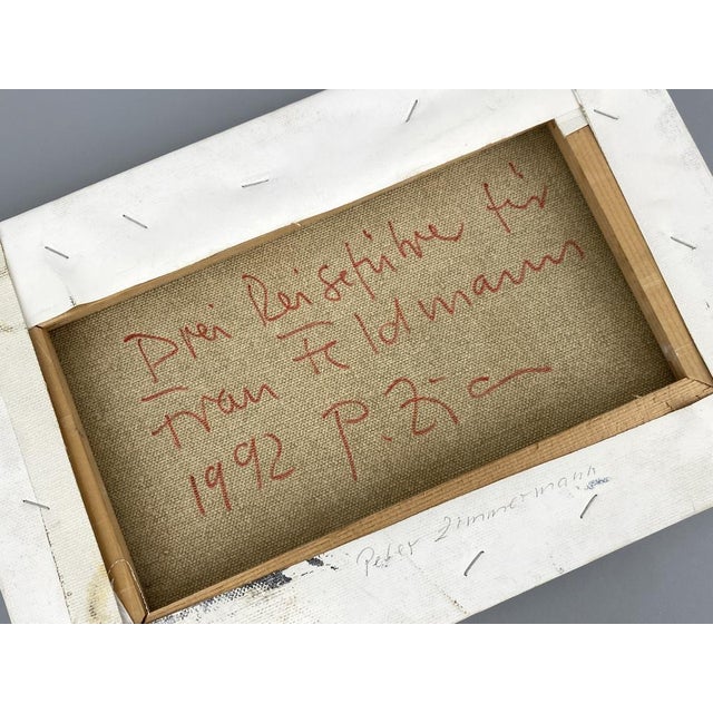 Paintings "Drei Reiseführer für Frau Feldmann" by Peter Zimmermann, Germany, 1992, Canvas For Sale - Image 10 of 12
