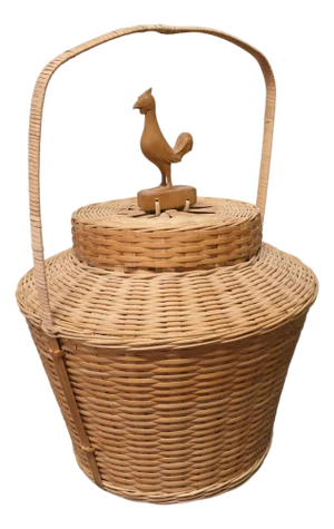 Oriental Bamboo Chicken Basket, 1960