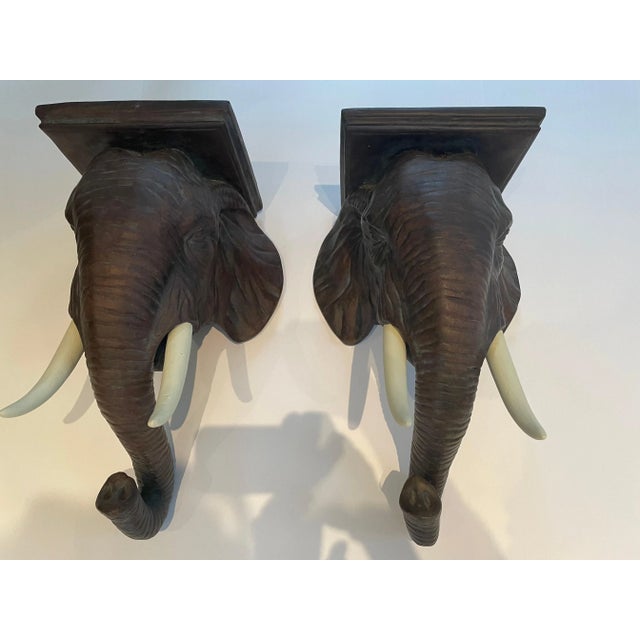 Modern Sculptural Elephant Form Wall Brackets - A Pair For Sale - Image 3 of 9