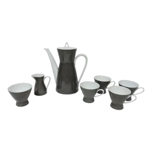 1950s Mid-Century Modern Rosenthal Raymond Loewy Form 2000 Coffee Set Secunda Grau- 7 Pieces