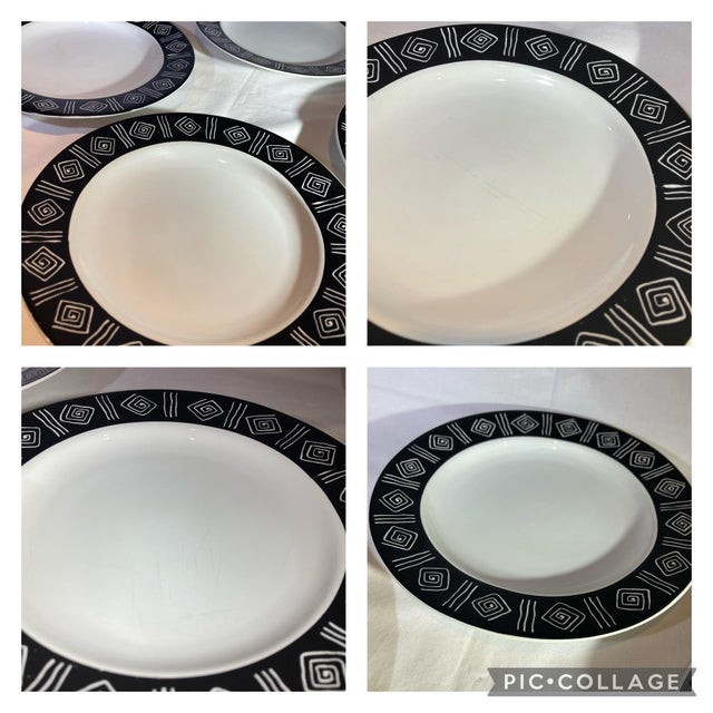 Black and white dishes sales for sale
