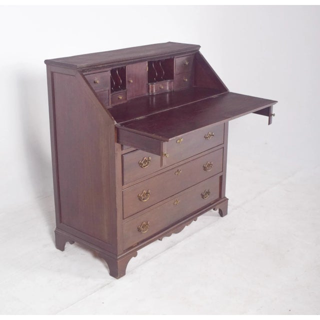 Antique Portuguese Paper Chest of Drawers in Dark Wood For Sale - Image 6 of 10