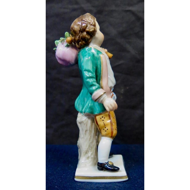 White Vintage Porcelain Cabinet Figurine of a Boy For Sale - Image 8 of 12