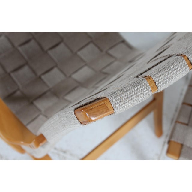 Wood Vintage Eva Lounge Chairs in Beech with Webbing by Bruno Mathsson for Dux, 1970s, Set of 2 For Sale - Image 7 of 17
