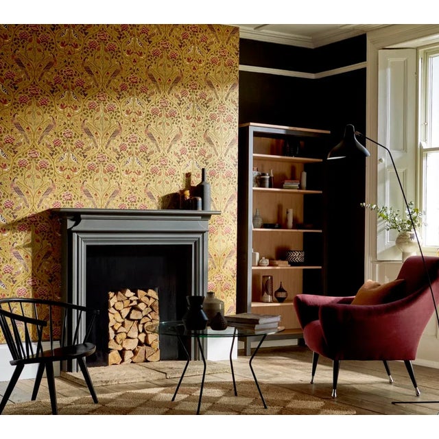 As its title suggests this wallpaper is inspired by a set of embroidered panels depicting the seasons in stitch-work...