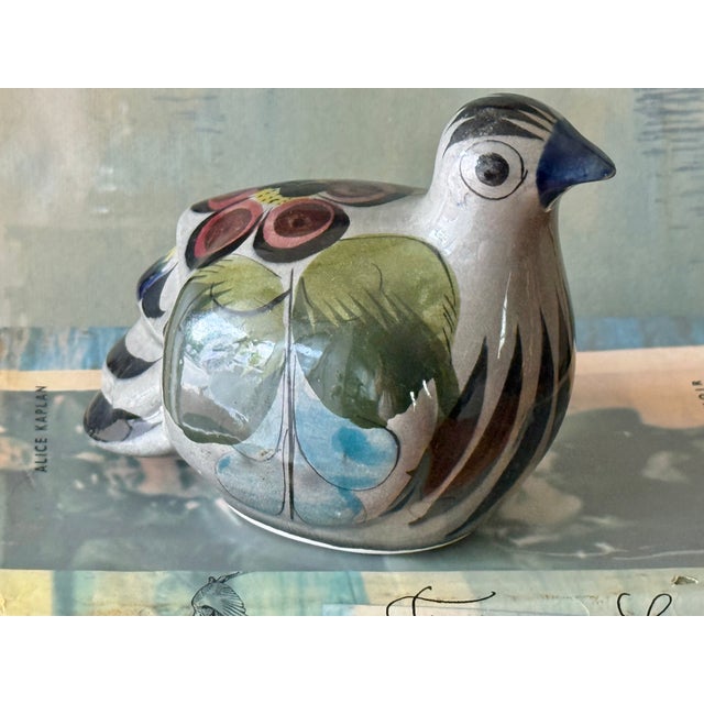 Vintage Tonala Pottery Bird Figurine Folk Art Mexican For Sale - Image 10 of 10