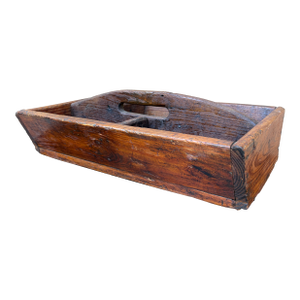 Early 20th Century Rustic Wooden Garden Trug With Divided Interior