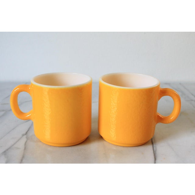 Vintage Hazel Atlas Milk Glass Mugs, 60's Orange Peel Texture S/6 For Sale In Milwaukee - Image 6 of 12