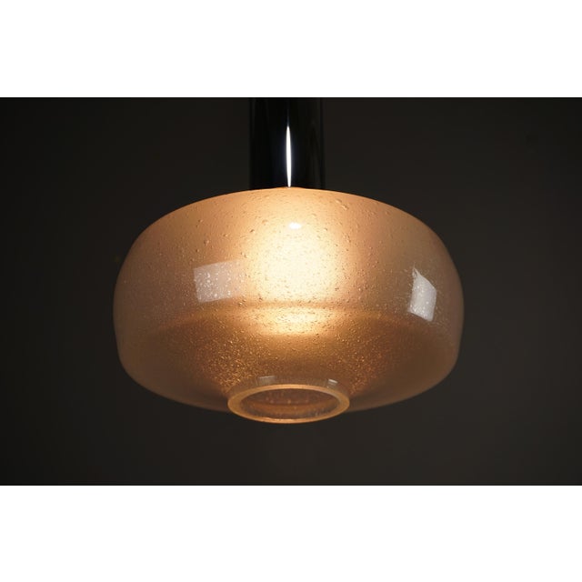 Vintage Ice Glass and Chrome Hanging Lamp by Karl Heinz Kinsky for Cosack, 1970s For Sale - Image 6 of 18