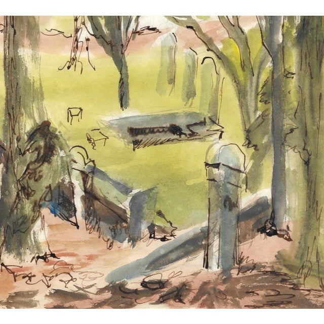 Cemetery or grave yard watercolor on paper, estate stamp on the back. Marianna Van Rossen Hoogendyk (1924-2008) was born...