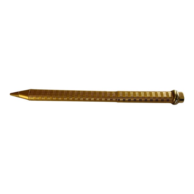 Vintage Must De Cartier Trinity Vendôme Oval Gold Plated Ballpoint Pen Made in France 1980s For Sale