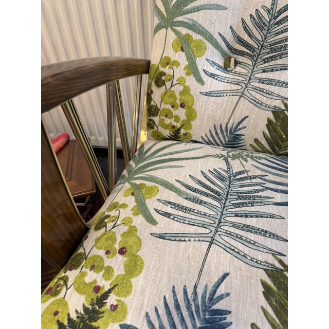 Vintage Armchair with Floral Upholstery, 1950s For Sale - Image 10 of 11