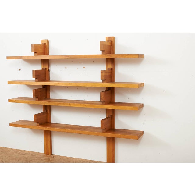 Wall Shelf B17 Bookcase for Wall Mounting in Elm Wood by Pierre Chapo, 1967 For Sale - Image 5 of 13