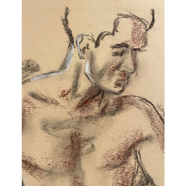 Figure of a male nude drawing on paper from the estate of Northwest School artist Neil Meitzler (1930 - 2009). Signed,...