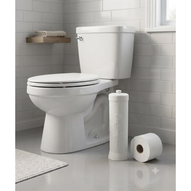 Vintage Mid-Century Breamco Toilet Paper Storage Canister White Blow Mold Plastic For Sale - Image 12 of 12