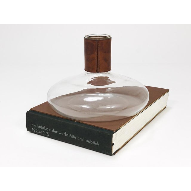 Mid-Century Modern Decanter with Brown Leather Top by Carl Auböck, 1950s For Sale - Image 3 of 11