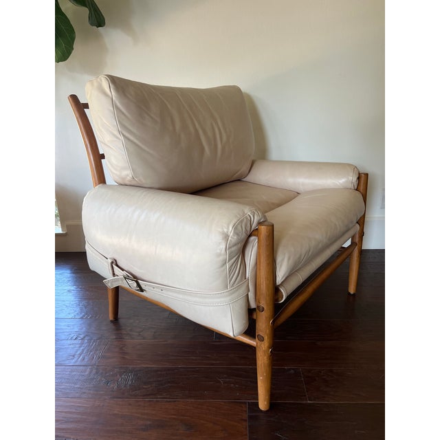 Rhys Leather Chair Attributed to Anthropologie in Moore & Giles Mont Blanc For Sale In Los Angeles - Image 6 of 6