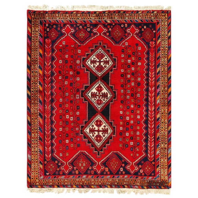 Pasargad Red Persian Afshar Rug - 5' X 6'2'' For Sale
