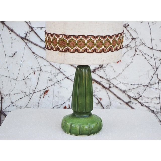 Green Ceramic Table Lamp, 1950s, in Flawless conditions. Designed 1950 to 1959 European Plug (up to 250V).The wiring of...