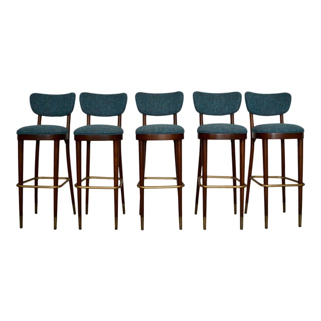 Set Of Five Mid Century Modern Bar Stools By Thonet Chairish