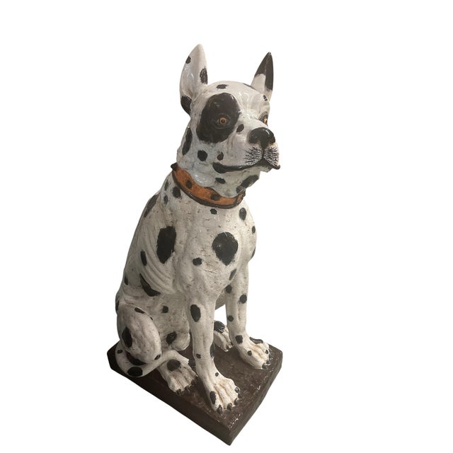 A monumental 44-inch ceramic Great Dane. Recently handmade in Italy, this striking floor sculpture captures the bold,...