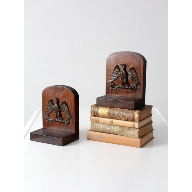 Brown Vintage Eagle Bookends For Sale - Image 8 of 12