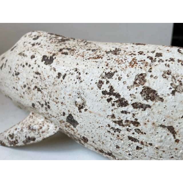 Cream Vintage Iron Whale Sculpture Moby Dick, 1960s For Sale - Image 8 of 12