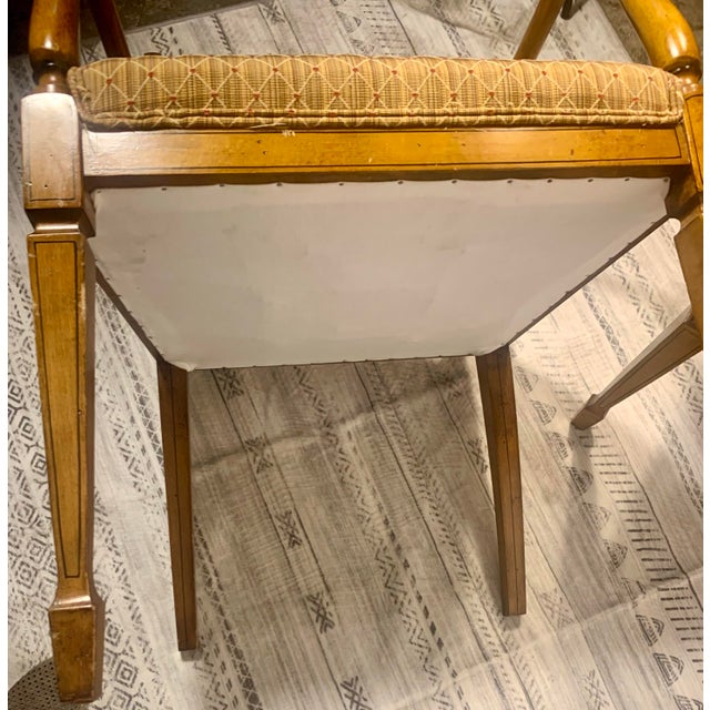 Cinnamon Pair of Early 20th Century Hand Painted Regency Sheraton Revival Spider Cane Armchairs For Sale - Image 8 of 10