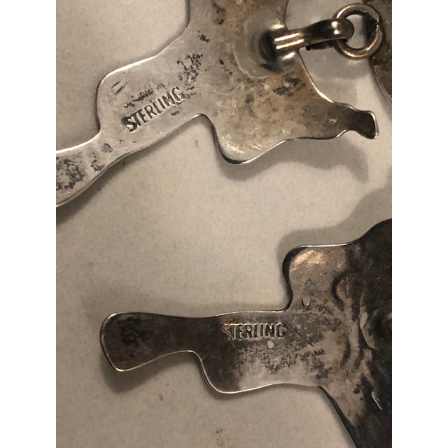 1980s Pair of Cowboy Hat and Saddle Sterling Earrings For Sale - Image 4 of 6