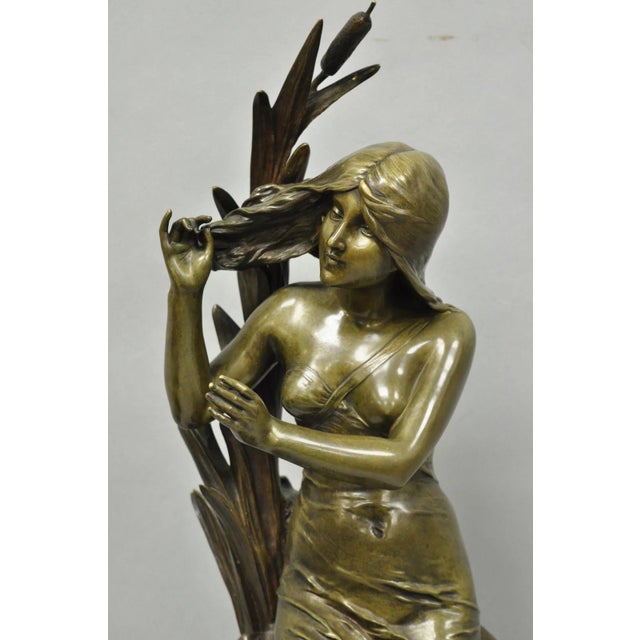 Antique Edouard Drouot (1859-1945) "La Rosse" French Bronze Sculpture of Woman For Sale - Image 11 of 18