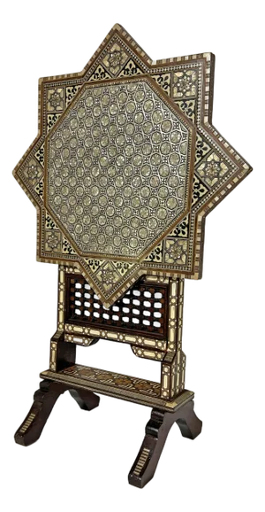 C. 1920s Damascus Mosaic Tilt Top Side Table