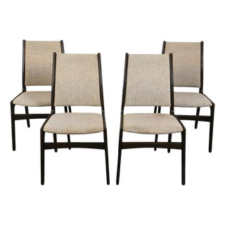 1970s Set 4 Danish Mid Century Modern Dining Chairs For Sale