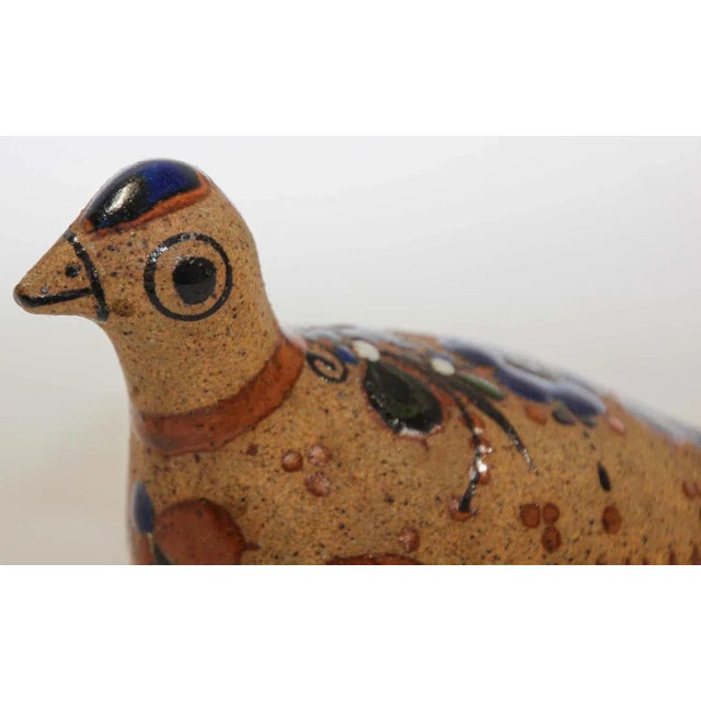 Mexican Tonala Pottery Hand Painted Bird For Sale In Palm Springs - Image 6 of 13