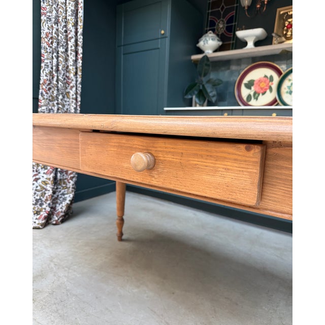 Authentic and full of character, this solid pine farmhouse table embodies all the charm of vintage furniture. With its...