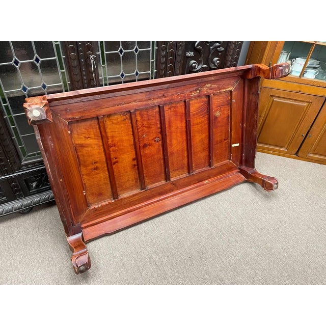 Vintage Solid Walnut Rectangular Coffee Table, Cherry Finish, Ball and Claw Legs For Sale - Image 9 of 9