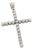 Mid 20th Century Large 14k White Gold Diamond Cross Pendant Charm For Sale