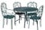 American Antique Garden Table & Chairs, Set of 5 in Dark Green Patio For Sale - Image 3 of 15