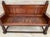 Antique Spanish Oak Bench With Paneled Back and Turned Legs For Sale - Image 9 of 14