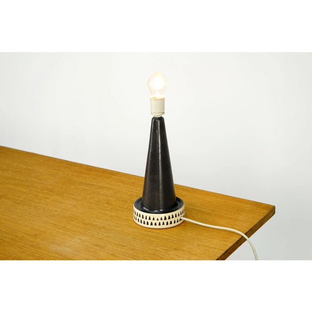 Ceramic Table Lamp from Mørkøv Denmark, 1960s For Sale - Image 9 of 9