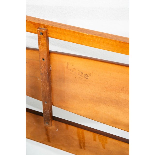 1960s Mid Century Modern Headboard Queen Lane Rhythm Bed Frame Walnut MCM Danish Wood For Sale - Image 5 of 12