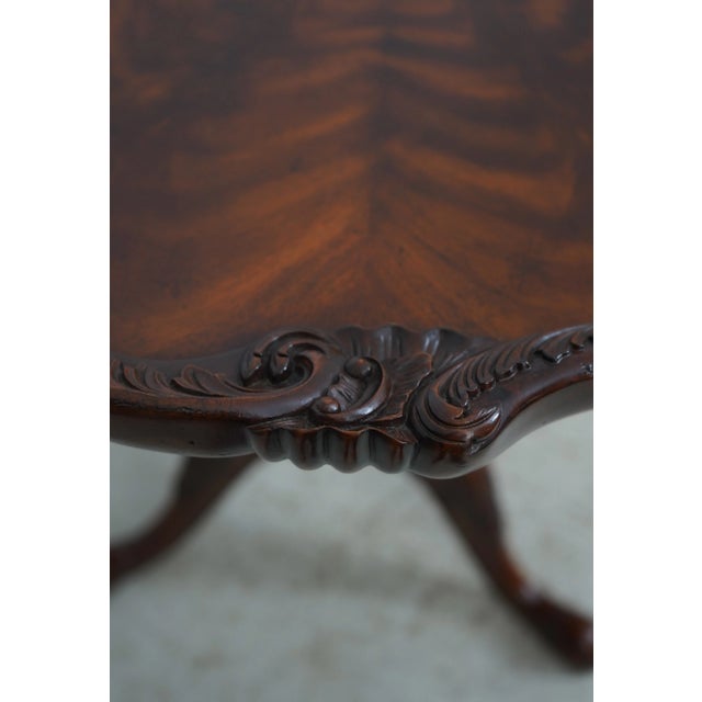 Brown Maitland Smith Flame Mahogany Pedestal Pie Crust Table For Sale - Image 8 of 12