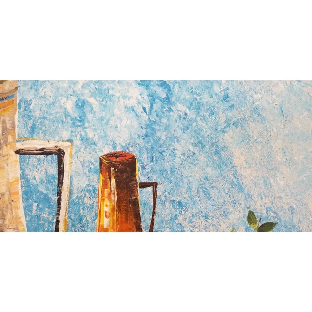 Vintage Abstract Signed Still Life Colorful Oil on Canvas Painting For Sale In Miami - Image 6 of 12