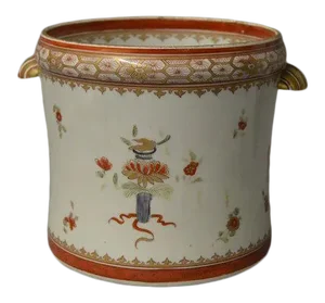 19th Century Kangxi Style Samson Chinese Export Famille Rose Porcelain Wine Bottle Cooler