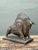 Vintage MCM Textured Plaster Bull Sculpture For Sale - Image 9 of 14
